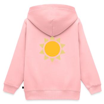 Soleil Forme Design - Sweat Premium à capuche zippé enfant bio - rose - Dos - AI Model Kid Female (0cm)