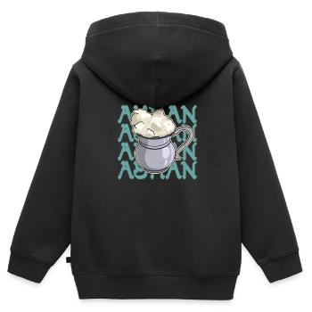 Ayran Türkisch Joghurt Gericht Küche Döner Salz - Kinder Premium Organic Zip Hoodie - Schwarz - Hinten - AI Model Kid Male (0cm)