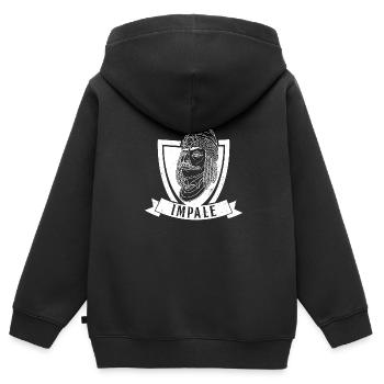 Rumänien Balkan Vlad Tepes Vampir Geschenk - Kinder Premium Organic Zip Hoodie - Schwarz - Hinten - AI Model Kid Male (0cm)