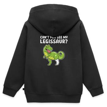 Gebrochenes Bein - Kinder Premium Organic Zip Hoodie - Schwarz - Hinten - AI Model Kid Male (0cm)