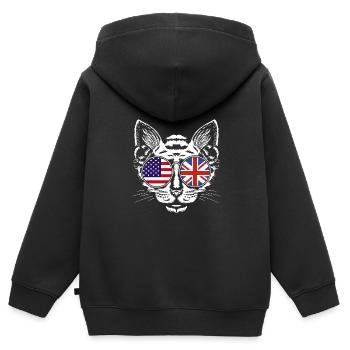 England Englisch - Kinder Premium Organic Zip Hoodie - Schwarz - Hinten - AI Model Kid Male (0cm)