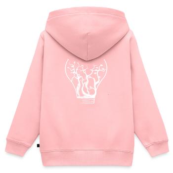 la nature - Sweat Premium à capuche zippé enfant bio - rose - Dos - AI Model Kid Female (0cm)