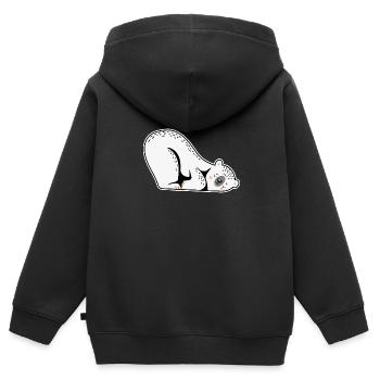 Polar Bear Winter - Kinder Premium Organic Zip Hoodie - Schwarz - Hinten - AI Model Kid Male (0cm)