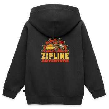 Ziplining Wald Hobby Seilrutschen Freizeit Berge - Kinder Premium Organic Zip Hoodie - Schwarz - Hinten - AI Model Kid Male (0cm)