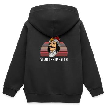 Dracula Vampir Vlad Tepes Rumänien Balkan - Kinder Premium Organic Zip Hoodie - Schwarz - Hinten - AI Model Kid Male (0cm)