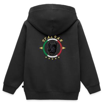 Loup du Capitole Rome Italie Antique symbole - Sweat Premium à capuche zippé enfant bio - noir - Dos - AI Model Kid Male (0cm)