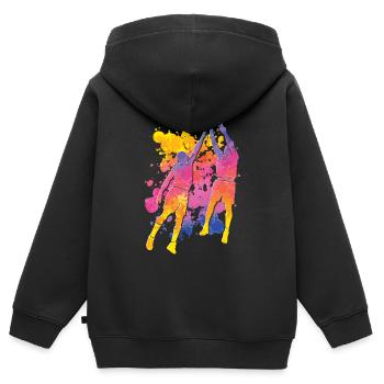 Basketteur Coloré Paint Slam Dunk Sports - Sweat Premium à capuche zippé enfant bio - noir - Dos - AI Model Kid Male (0cm)