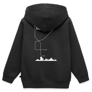 Marseille Stadt - Kinder Premium Organic Zip Hoodie - Schwarz - Hinten - AI Model Kid Male (0cm)