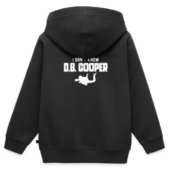 DB Cooper Air Plane Skydiving Parachute - Kinder Premium Organic Zip Hoodie - Schwarz - Hinten - AI Model Kid Male (0cm)