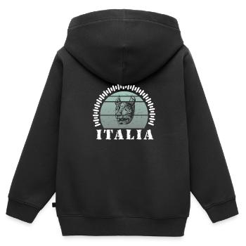 Lupa Capitolina Wolf Rome Italie Histoire - Sweat Premium à capuche zippé enfant bio - noir - Dos - AI Model Kid Male (0cm)