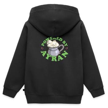 Ayran Gericht Türkei National Türkisch Döner - Kinder Premium Organic Zip Hoodie - Schwarz - Hinten - AI Model Kid Male (0cm)