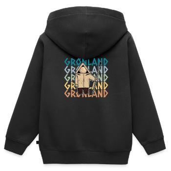 Grönland Thulemand Dänemark Inuit Religion - Kinder Premium Organic Zip Hoodie - Schwarz - Hinten - AI Model Kid Male (0cm)