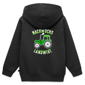 Nachwuchs Landwirt - Kinder Premium Organic Zip Hoodie - Schwarz - Hinten - AI Model Kid Male (0cm)