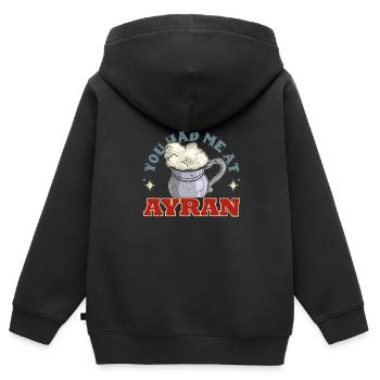 Getränk Türkisch National Ayran Türkei Joghurt - Kinder Premium Organic Zip Hoodie - Schwarz - Hinten - AI Model Kid Male (0cm)