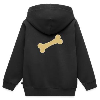 Hunde Knochen - Kinder Premium Organic Zip Hoodie - Schwarz - Hinten - AI Model Kid Male (0cm)