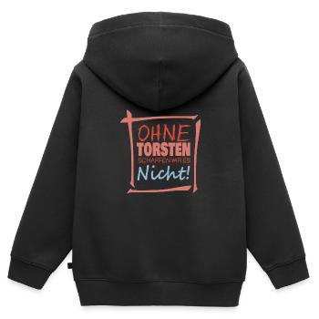 torsten - Kinder Premium Organic Zip Hoodie - Schwarz - Hinten - AI Model Kid Male (0cm)