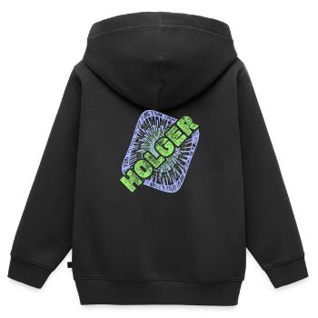Warp Holger - Sweat Premium à capuche zippé enfant bio - noir - Dos - AI Model Kid Male (0cm)