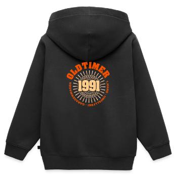 Geschenkidee 1991 - Kinder Premium Organic Zip Hoodie - Schwarz - Hinten - AI Model Kid Male (0cm)