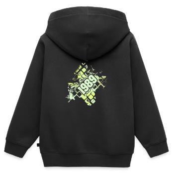 Style 1989 - Sweat Premium à capuche zippé enfant bio - noir - Dos - AI Model Kid Male (0cm)
