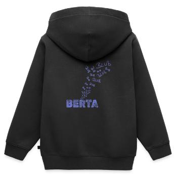 Segeln Berta - Kinder Premium Organic Zip Hoodie - Schwarz - Hinten - AI Model Kid Male (0cm)