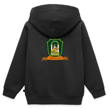 Andalusien Sevilla Iberische Halbinsel Flagge - Kinder Premium Organic Zip Hoodie - Schwarz - Hinten - AI Model Kid Male (0cm)