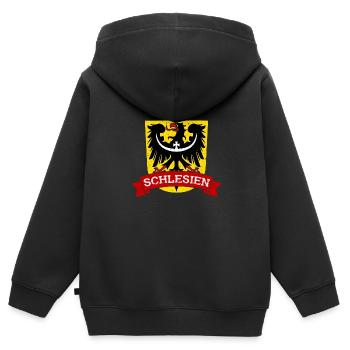 Schlesien Herkunft Region Provinz Deutschland - Kinder Premium Organic Zip Hoodie - Schwarz - Hinten - AI Model Kid Male (0cm)