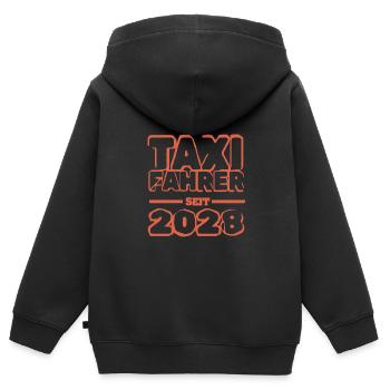 Taxi 2028 - Kinder Premium Organic Zip Hoodie - Schwarz - Hinten - AI Model Kid Male (0cm)