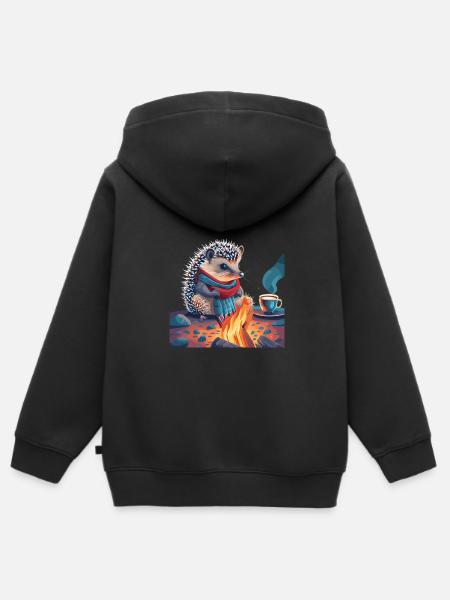 Lagerfeuer - Kinder Premium Organic Zip Hoodie - Schwarz