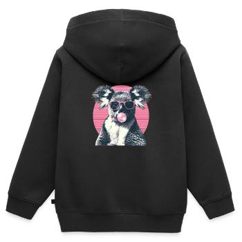 Koala mit Sonnenbrille Bubblegum für einen - Kinder Premium Organic Zip Hoodie - Schwarz - Hinten - AI Model Kid Male (0cm)