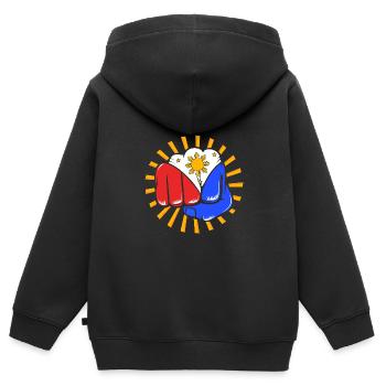 Philippinisch Philippinen - Kinder Premium Organic Zip Hoodie - Schwarz - Hinten - AI Model Kid Male (0cm)