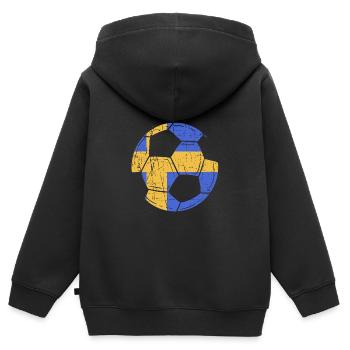 Schweden Schwedisch - Kinder Premium Organic Zip Hoodie - Schwarz - Hinten - AI Model Kid Male (0cm)