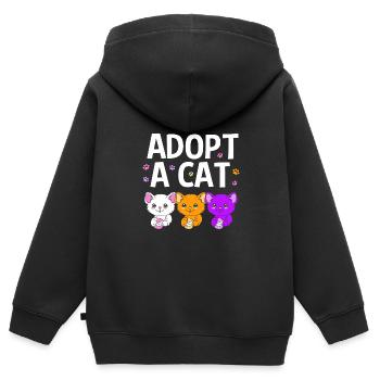 Katzenrettung Tierrechte Tierrettung Tierheim - Kinder Premium Organic Zip Hoodie - Schwarz - Hinten - AI Model Kid Male (0cm)