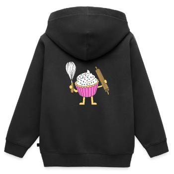 Torte Törtchen Dekoration Kuchen - Kinder Premium Organic Zip Hoodie - Schwarz - Hinten - AI Model Kid Male (0cm)
