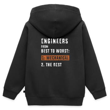 Maschinenbau Ingenieur - Kinder Premium Organic Zip Hoodie - Schwarz - Hinten - AI Model Kid Male (0cm)