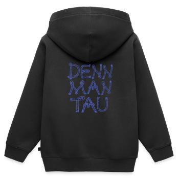Denn man tau Plattdeutsch Nordsee - Kinder Premium Organic Zip Hoodie - Schwarz - Hinten - AI Model Kid Male (0cm)