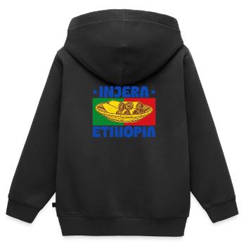 National Äthiopien Fladenbrot Küche National - Kinder Premium Organic Zip Hoodie - Schwarz - Hinten - AI Model Kid Male (0cm)