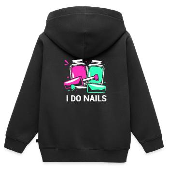 Kosmetikerin - Kinder Premium Organic Zip Hoodie - Schwarz - Hinten - AI Model Kid Male (0cm)