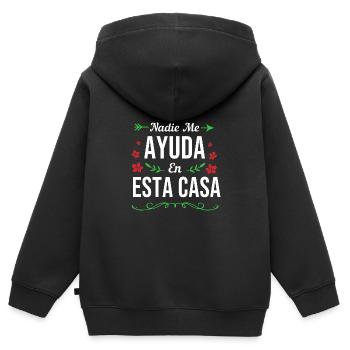 Latina Mutter Latino - Kinder Premium Organic Zip Hoodie - Schwarz - Hinten - AI Model Kid Male (0cm)
