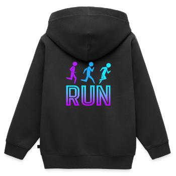 Marathon Marathon Runner - Kids Premium Organic Zip-up Hoodie - black - Back - AI Model Kid Male (0cm)