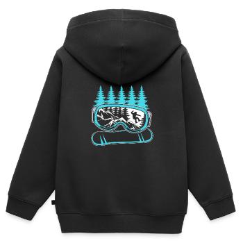 Snowboard Snowboard Vacances snowboard Snowboarders - Sweat Premium à capuche zippé enfant bio - noir - Dos - AI Model Kid Male (0cm)