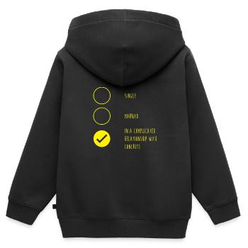 Beton Betonfertiger Betonmischer - Kinder Premium Organic Zip Hoodie - Schwarz - Hinten - AI Model Kid Male (0cm)