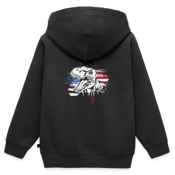 Vierter Juli Nationalfarben Nationalfeiertag USA - Kinder Premium Organic Zip Hoodie - Schwarz - Hinten - AI Model Kid Male (0cm)