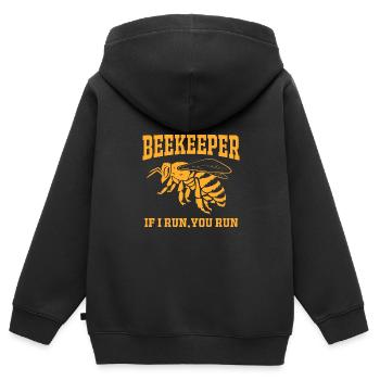 Imker - Kinder Premium Organic Zip Hoodie - Schwarz - Hinten - AI Model Kid Male (0cm)