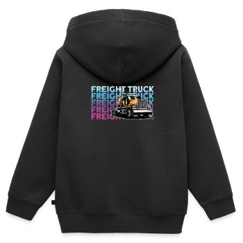 Camionneur Diesel Big Rig Semi-Remorque Camion Chauffeur - Sweat Premium à capuche zippé enfant bio - noir - Dos - AI Model Kid Male (0cm)
