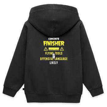 Beton Betonfertiger Betonmischer - Kinder Premium Organic Zip Hoodie - Schwarz - Hinten - AI Model Kid Male (0cm)
