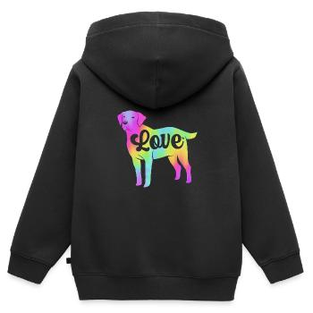 Retriever de la baie de Chesapeake - Sweat Premium à capuche zippé enfant bio - noir - Dos - AI Model Kid Male (0cm)
