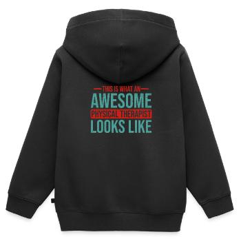 Physiotherapie Physiotherapeut - Kinder Premium Organic Zip Hoodie - Schwarz - Hinten - AI Model Kid Male (0cm)