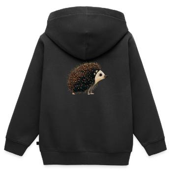Süsser Igel - Kinder Premium Organic Zip Hoodie - Schwarz - Hinten - AI Model Kid Male (0cm)