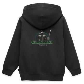 Grönland Tupilaq Thulemand Inuit Religion - Kinder Premium Organic Zip Hoodie - Schwarz - Hinten - AI Model Kid Male (0cm)