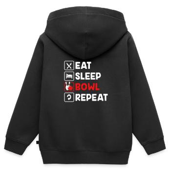Bowlen Bowler Bowling Kegel Bowlingkugel - Kinder Premium Organic Zip Hoodie - Schwarz - Hinten - AI Model Kid Male (0cm)